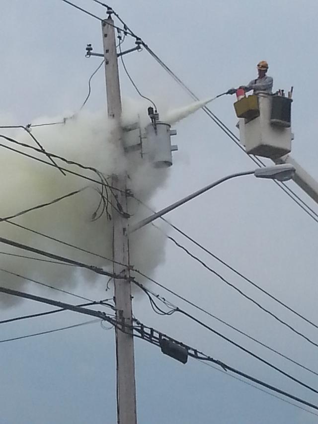 Transformer Fire on College Ave.  6/24/13.  Photo: Todd Giraudin