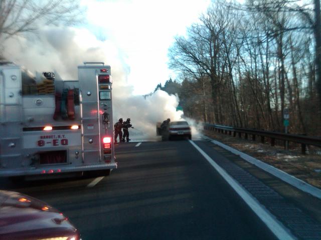 Car fire PIP S/B on 1-6-2010