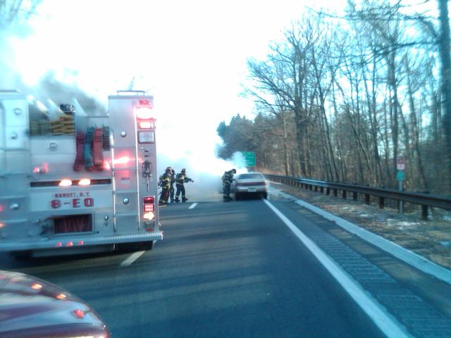 Car fire PIP S/B on 1-6-2010