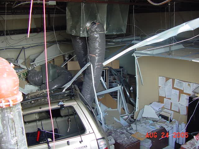 Car into building, 8/24/05