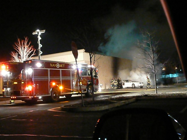 NFD members fight late night car fire. 4/8/08 Photo:  Lance Thaxton, Dept 17