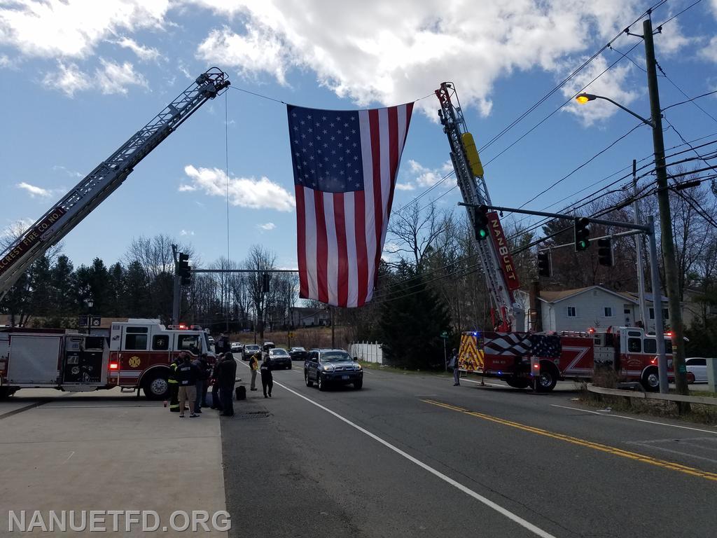 Nanuet FD Help with Flag Detail For fallen Firefighter Jared Lloyd. Photo by Vincent P Tuzzolino.3/29/2021