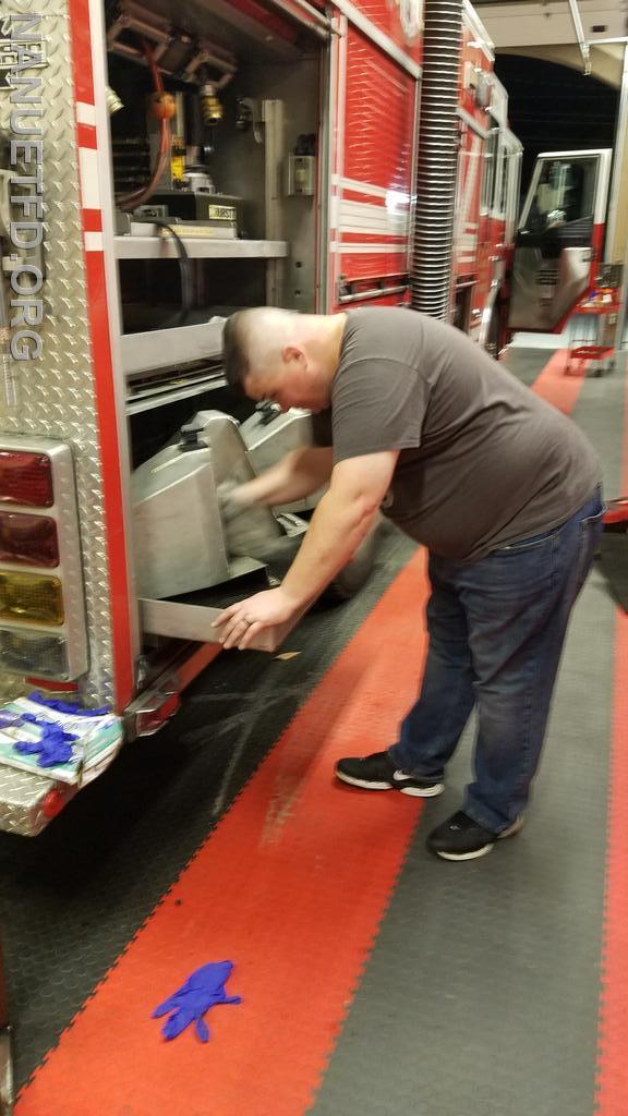 Tonight members of the Fire Department are getting the trucks ready to pay our last respect to Bob Lacy. We will miss you Bob.
Photos by Vincent P Tuzzolino 10/11/2021
 