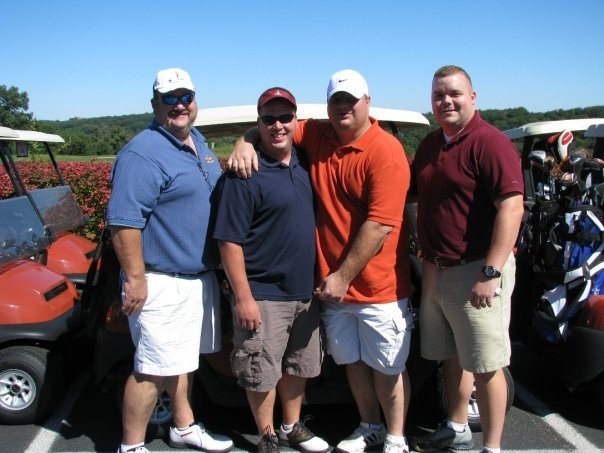 Harold Straut, Matt Bowler, AJ Knapp and Norm Peters Jr. at the 2009 Nanuet FD Golf Outing 9/20/09.