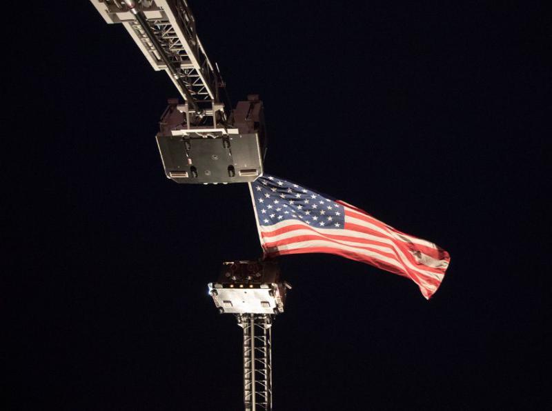 Nanuet and New City Fire Departments pay tribute to fallen hero Sergeant Lemm, Also member of the NYPD. 304 overpass. 12/28/2015. Photo's by Paul Tuzzolino
