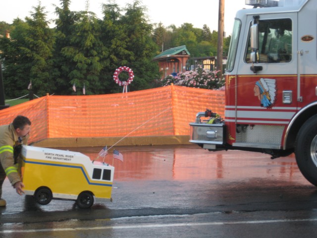 Neighboring fire departments participate in the 8-1500 wetdown.  6/6/09 Photo:  Jason DiSalvo